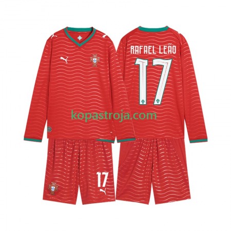 Billiga Fotbollströjor Portugal Rafael Leao 17 Barn Hemma tröja WM 2026 Långärmad